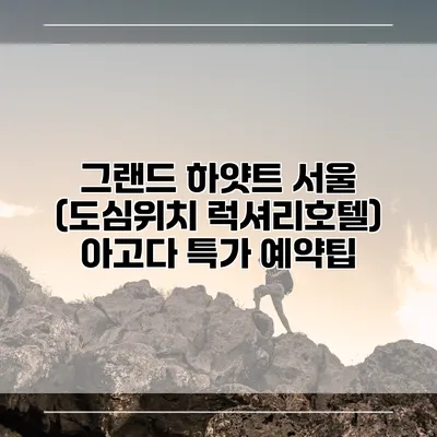 그랜드 하얏트 서울 (도심위치 럭셔리호텔) 아고다 특가 예약팁