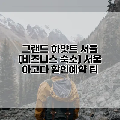 그랜드 하얏트 서울 (비즈니스 숙소) 서울 아고다 할인예약 팁