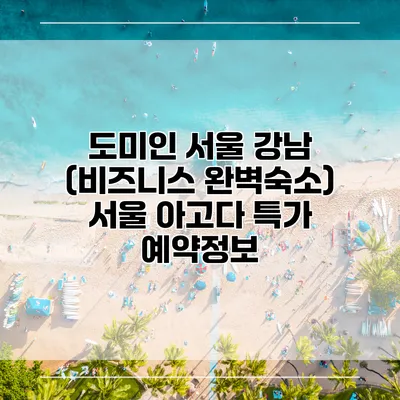 도미인 서울 강남 (비즈니스 완벽숙소) 서울 아고다 특가 예약정보