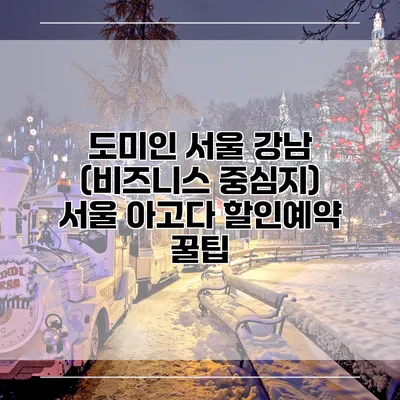 도미인 서울 강남 (비즈니스 중심지) 서울 아고다 할인예약 꿀팁