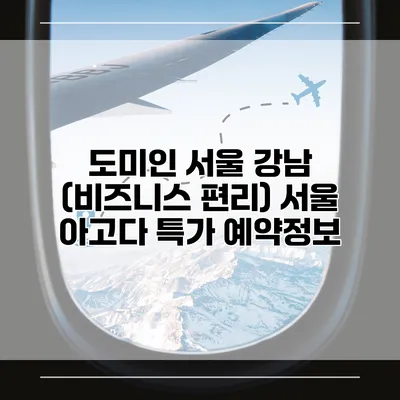도미인 서울 강남 (비즈니스 편리) 서울 아고다 특가 예약정보