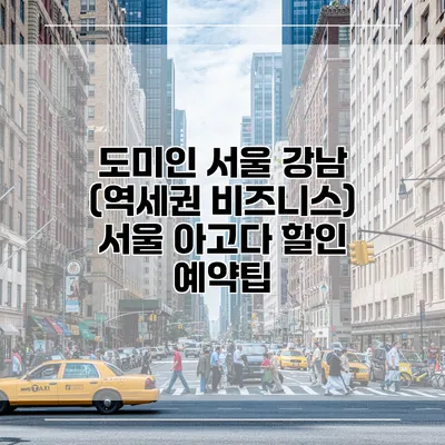 도미인 서울 강남 (역세권 비즈니스) 서울 아고다 할인 예약팁