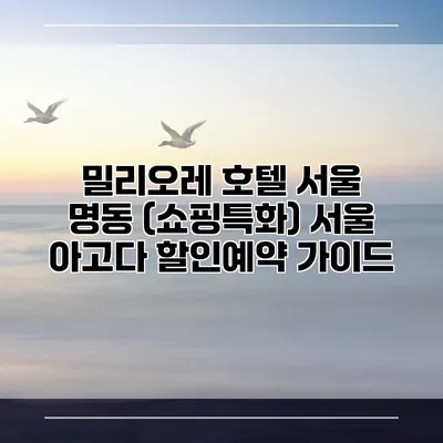 밀리오레 호텔 서울 명동 (쇼핑특화) 서울 아고다 할인예약 가이드