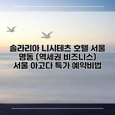 솔라리아 니시테츠 호텔 서울 명동 (역세권 비즈니스) 서울 아고다 특가 예약비법