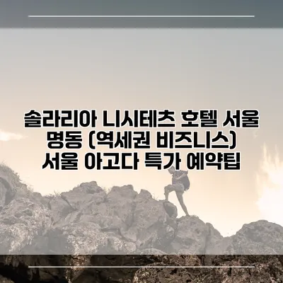 솔라리아 니시테츠 호텔 서울 명동 (역세권 비즈니스) 서울 아고다 특가 예약팁