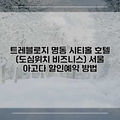 트레블로지 명동 시티홀 호텔 (도심위치 비즈니스) 서울 아고다 할인예약 방법