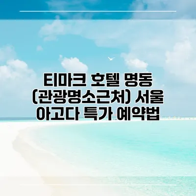 티마크 호텔 명동 (관광명소근처) 서울 아고다 특가 예약법