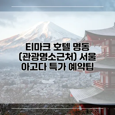 티마크 호텔 명동 (관광명소근처) 서울 아고다 특가 예약팁