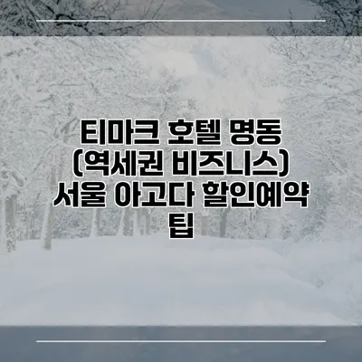 티마크 호텔 명동 (역세권 비즈니스) 서울 아고다 할인예약 팁