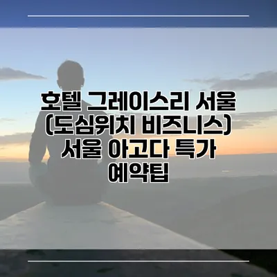 호텔 그레이스리 서울 (도심위치 비즈니스) 서울 아고다 특가 예약팁