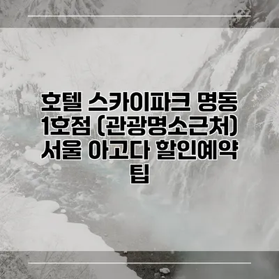 호텔 스카이파크 명동 1호점 (관광명소근처) 서울 아고다 할인예약 팁