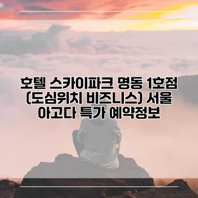 호텔 스카이파크 명동 1호점 (도심위치 비즈니스) 서울 아고다 특가 예약정보