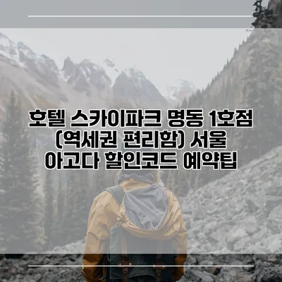 호텔 스카이파크 명동 1호점 (역세권 편리함) 서울 아고다 할인코드 예약팁