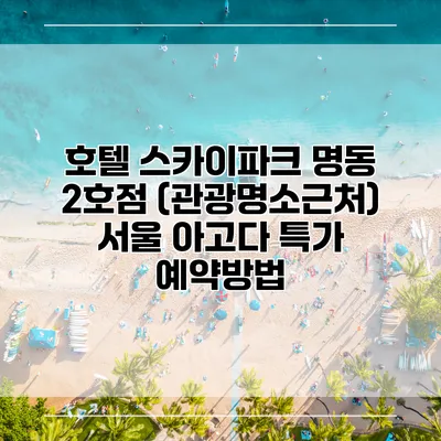 호텔 스카이파크 명동 2호점 (관광명소근처) 서울 아고다 특가 예약방법