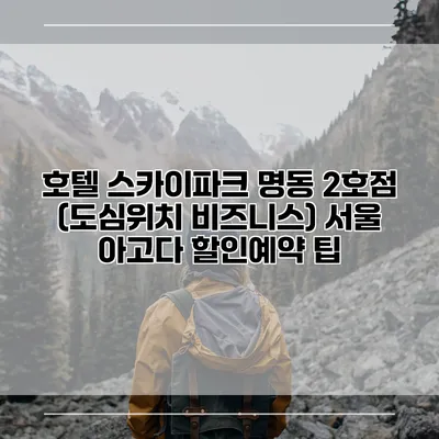 호텔 스카이파크 명동 2호점 (도심위치 비즈니스) 서울 아고다 할인예약 팁