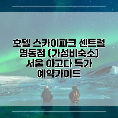 호텔 스카이파크 센트럴 명동점 (가성비숙소) 서울 아고다 특가 예약가이드