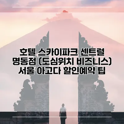호텔 스카이파크 센트럴 명동점 (도심위치 비즈니스) 서울 아고다 할인예약 팁