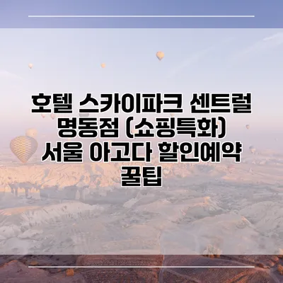 호텔 스카이파크 센트럴 명동점 (쇼핑특화) 서울 아고다 할인예약 꿀팁