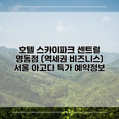 호텔 스카이파크 센트럴 명동점 (역세권 비즈니스) 서울 아고다 특가 예약정보